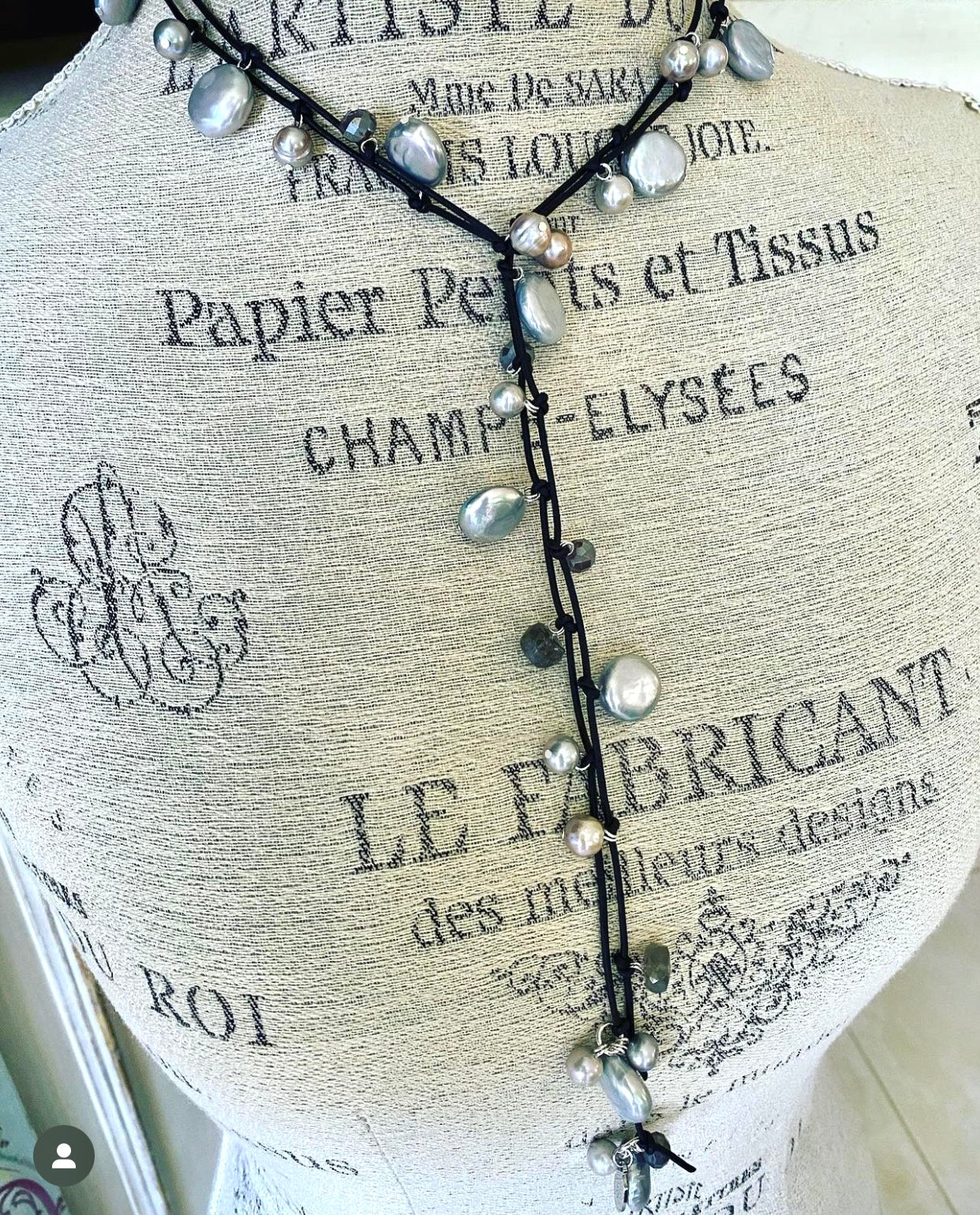 Stasha Soulstring of coin pearls and rose quartz lariat necklace