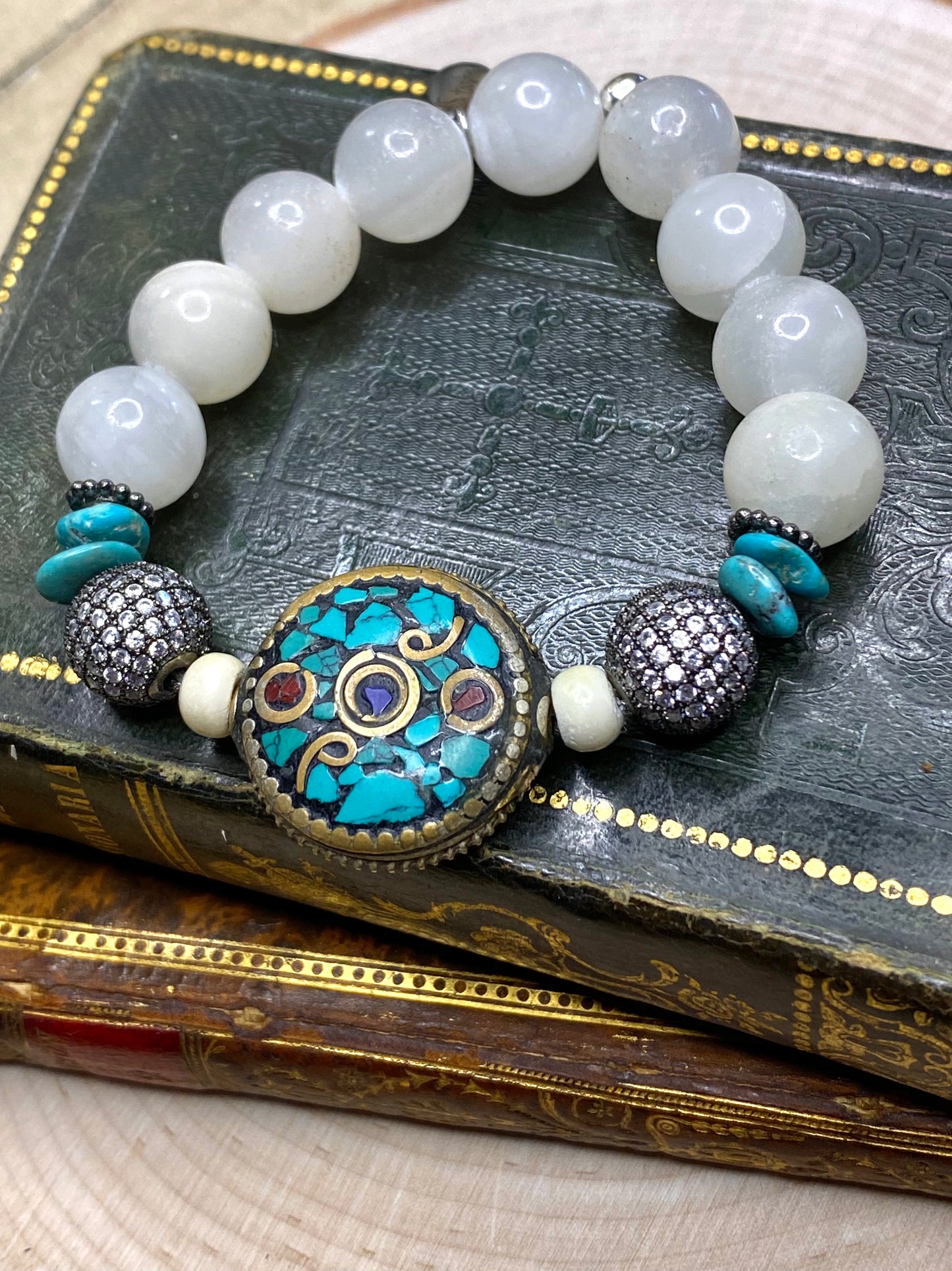 Tibet turquoise and jade bracelet