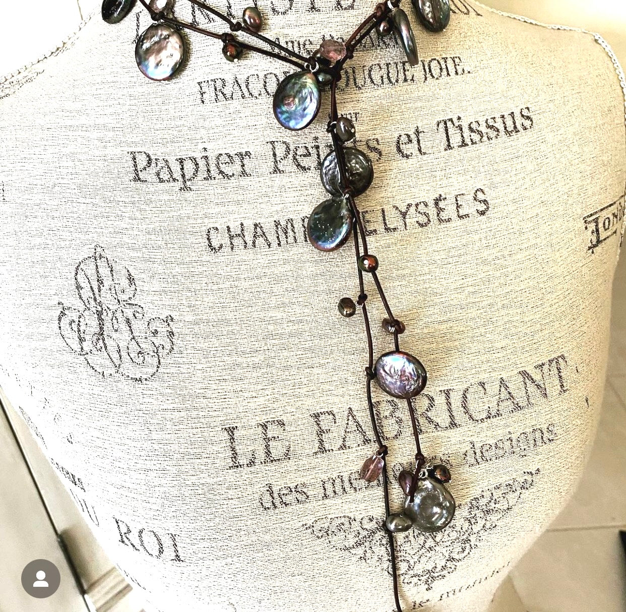 Stasha Soulstring of coin pearls and amethyst lariat necklace