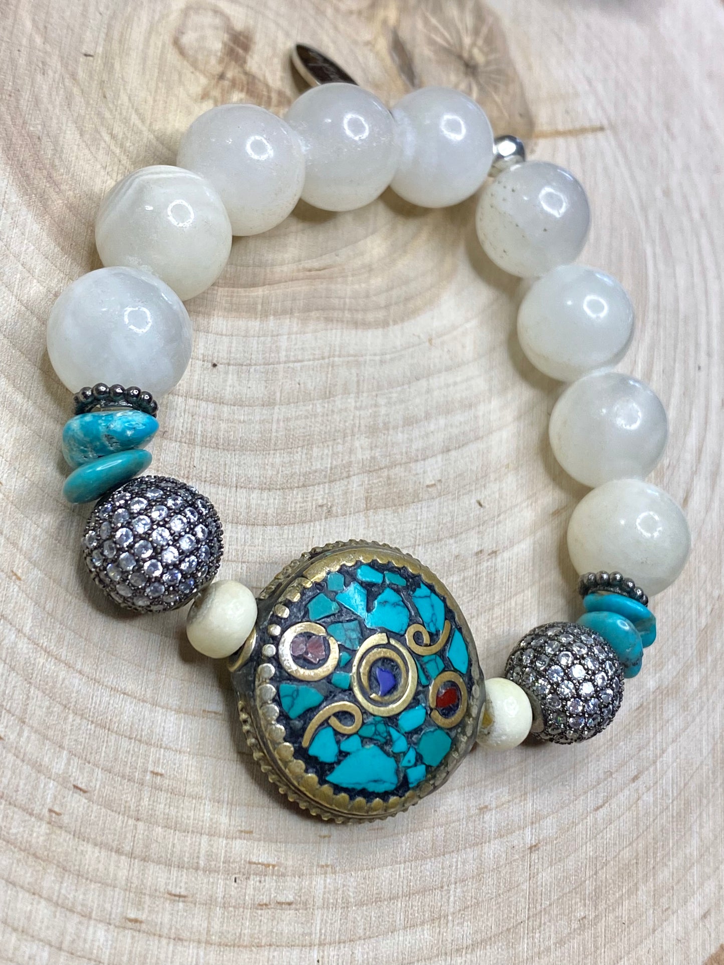Tibet turquoise and jade bracelet