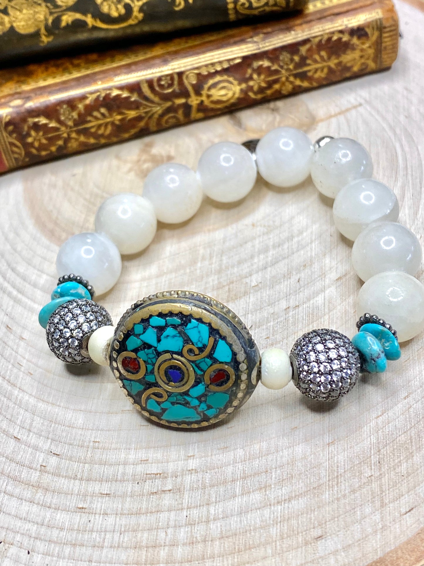 Tibet turquoise and jade bracelet
